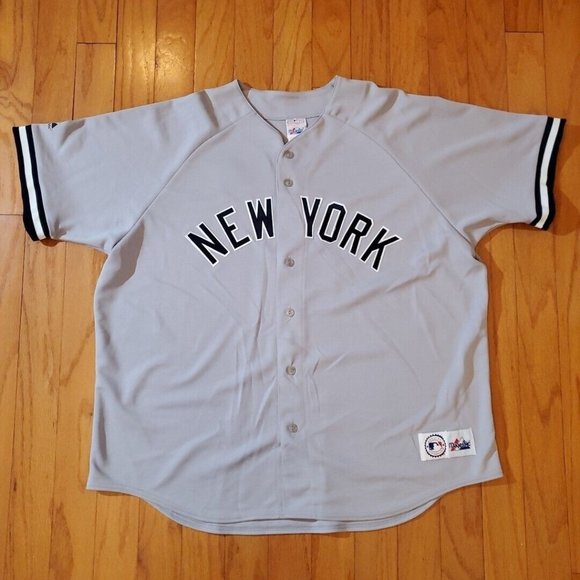 Vtg Derek Jeter Away Jersey New York Yankees Authentic Majestic Men Size XXL USA - Picture 1 of 13